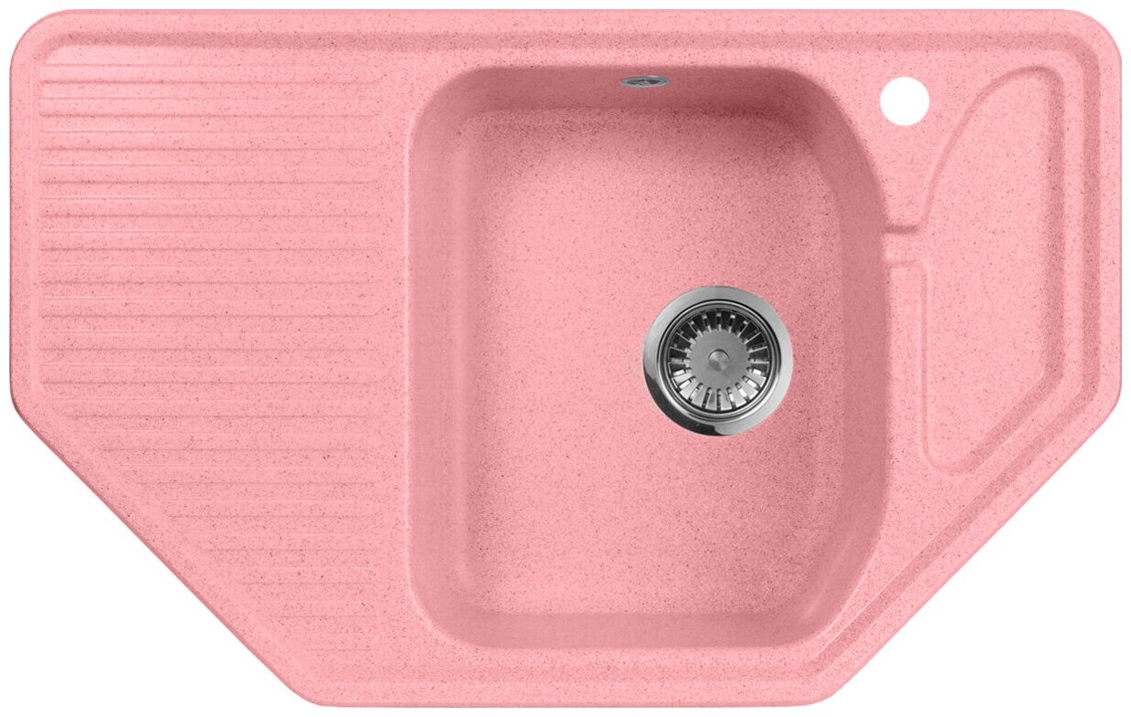 Кухонная мойка AquaGranitEx розовая M-10 трапеция /315 - фотография № 7