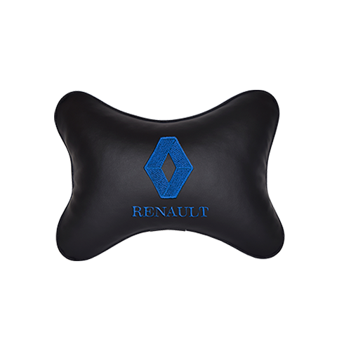 фото Подушка на подголовник экокожа black (синяя) renault vital technologies