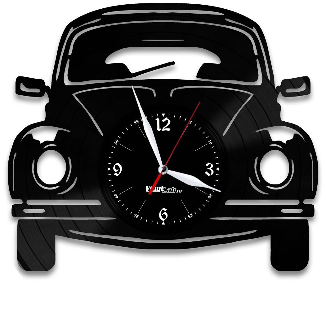 Часы из виниловой пластинки (c) VinylLab Ретро автомобиль