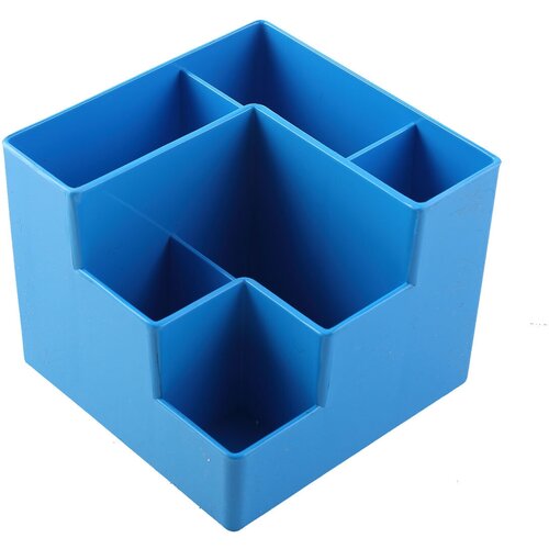 Настольная подставка для канцелярских принадлежностей 6 отделений, голубой Оскол Пласт