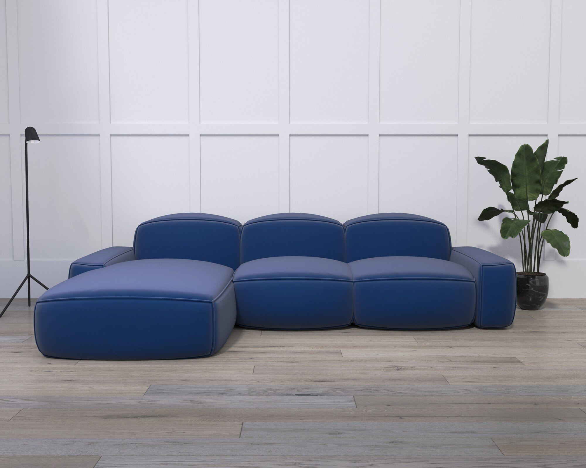 Модульный диван "Баст" с оттоманкой 390x185x80 "нэндо" Velutto 26