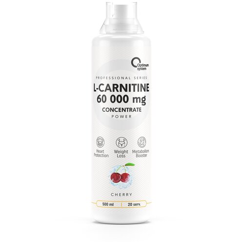 Optimum system L-карнитин Concentrate 60 000 mg Power, 500 мл., вишня vplab l carnitine concentrate cherry blueberry