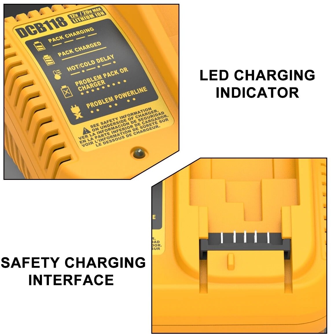 Зарядное устройство DCB118, подходит для аккумуляторов 10V-20V, Высокого качества, Штекер EU/Россия - фотография № 4