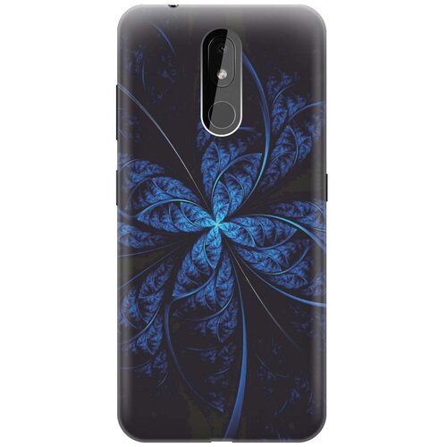 фото Re:paчехол - накладка artcolor для nokia 3.2 (2019) с принтом "темно-синяя абстракция"