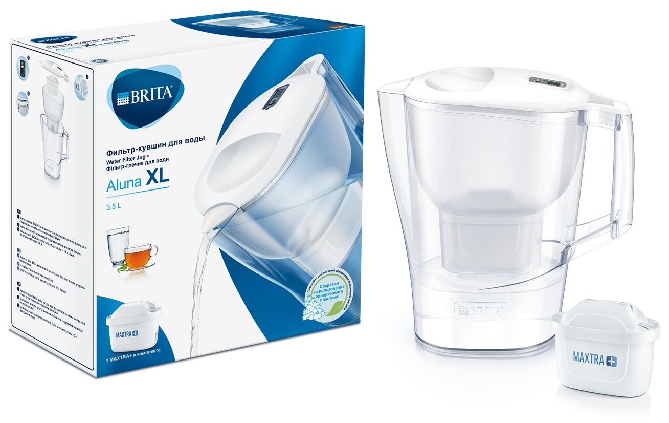 Фильтр для очистки воды BRITA Aluna XL Maxtra+ White - фотография № 4