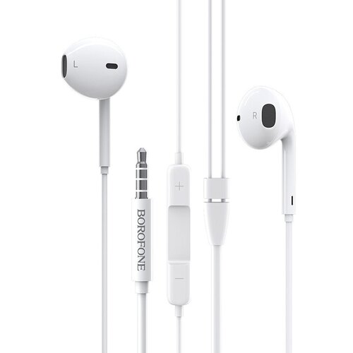 Наушники Borofone BM30 вкладыши микрофон Jack 35 мм кабель 12 м белые 42800₽