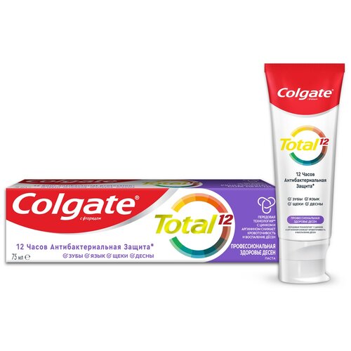 Зубная паста Colgate Total 12 Профессиональная Здоровье Десен комплексная антибактериальная, 75 мл, 75 г total 12 профессиональная здоровье десен комплексная антибактериальная
