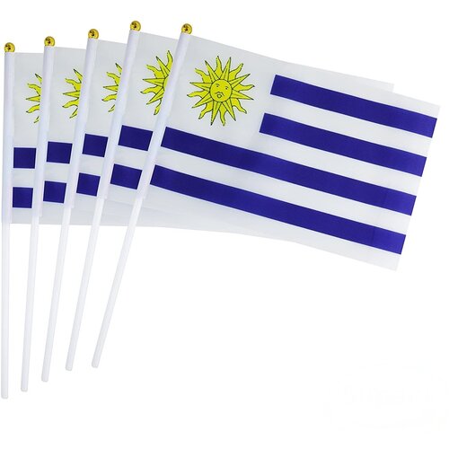 Флаг Уругвай на палочке, 15 х 22 см(10шт)
