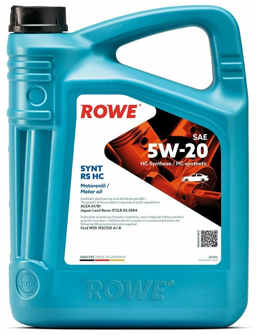 Масло моторное ROWE HIGHTEC SYNT RS HC SAE 5W-20 (5 л)