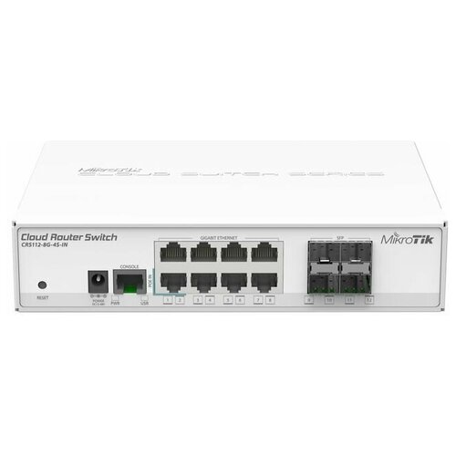 коммутатор mikrotik crs112 8g 4s in 8g 4sfp управляемый Коммутатор MikroTik Cloud Router Switch CRS112-8G-4S-IN