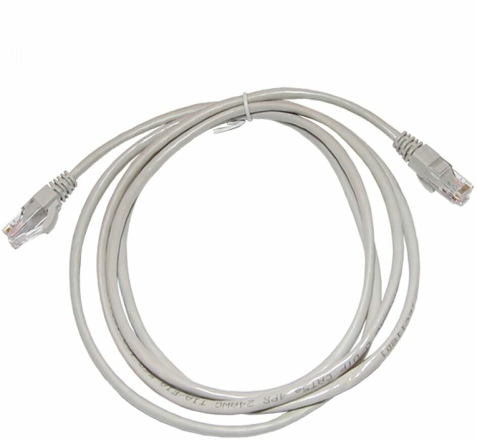 TDM Патч-корд народный U/UTP Cat 5e 4PR 24AWG PVC, литой 2 м, серый SQ0115-0004