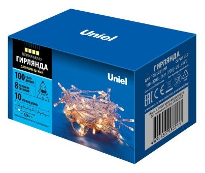 Гирлянда Uniel нить ULD-S1000-100/DTA, 10 м, 100 ламп