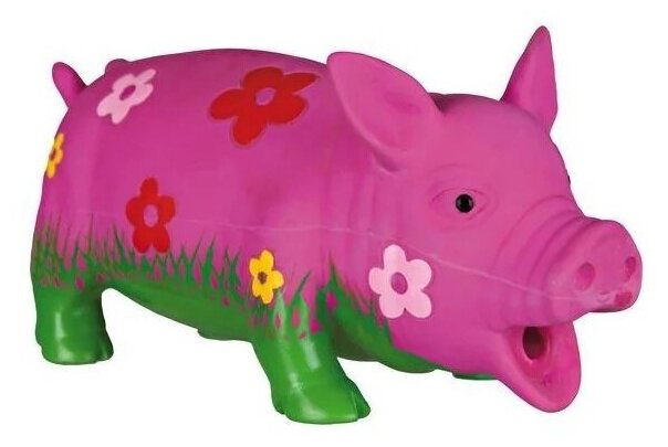 Игрушка для собак Trixie "Свинья в цветочек", 20 см