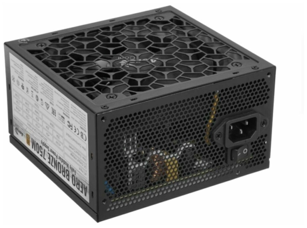 Блок питания ATX AeroCool 4710562755060 750W, active PFC, 120mm fan, 80+ Bronze, fully modular - фото №13