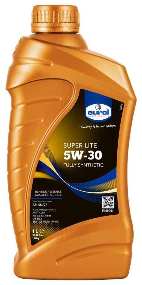 Синтетическое моторное масло Eurol Super Lite 5W-30 Объем 1