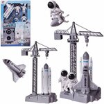 Игровой набор Junfa Покорители космоса: стартовая площадка с ракетой, шаттлом, мини-ракетой и 3 космонавтами - изображение