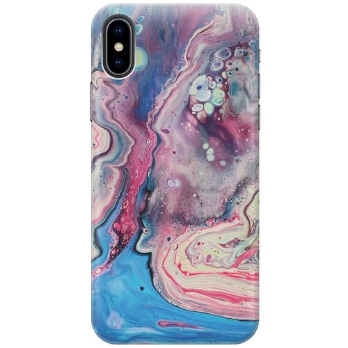 фото Gosso ультратонкий силиконовый чехол-накладка для apple iphone xs / x с принтом "разноцветный мрамор"