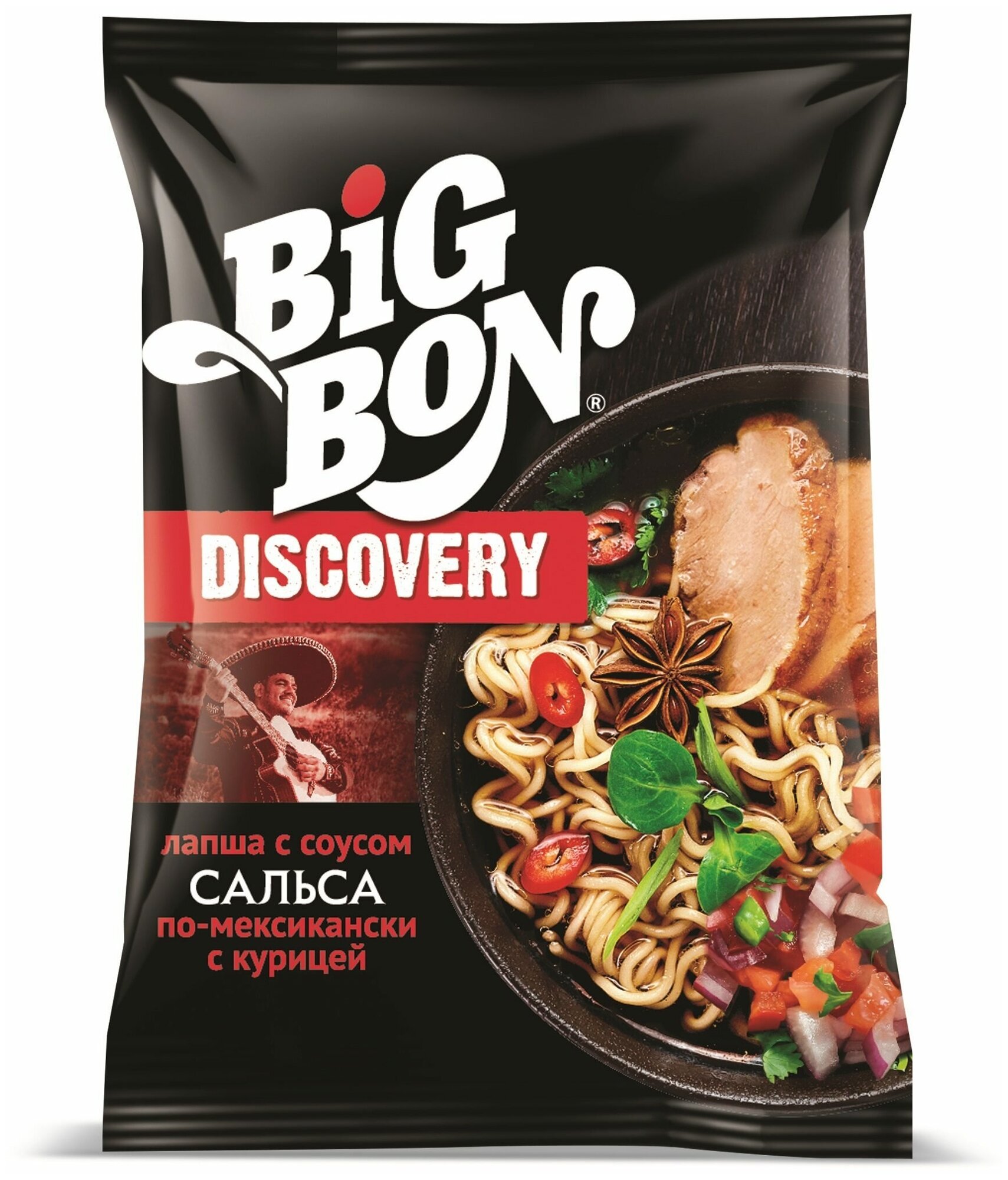 BIGBON Лапша с курицей с соусом сальса по-мексикански Discovery, 95 г