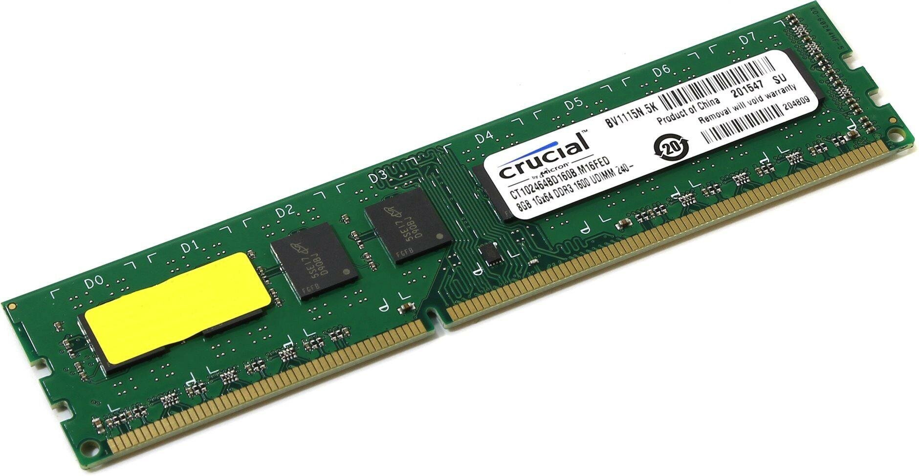 Оперативная память Crucial 8 ГБ DDR3L 1600 МГц RDIMM CL11 CT102464BD160B