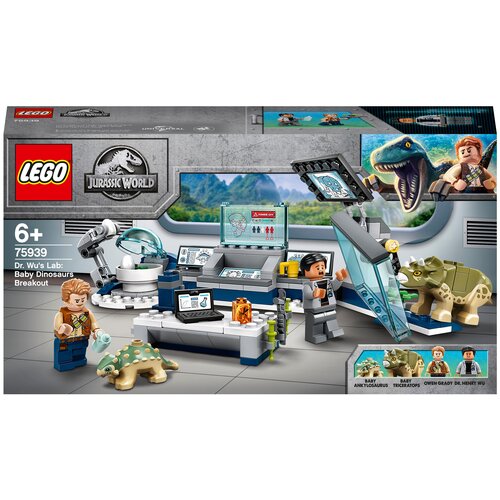 ps3 lego jurassic world lego мир юрского периода английская версия Конструктор LEGO Jurassic World 75939 Лаборатория доктора Ву: Побег детёнышей динозавра, 164 дет.