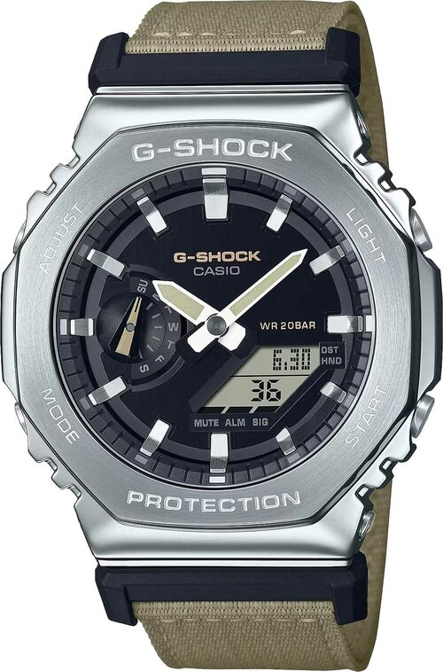 Наручные часы CASIO G-Shock GM-2100C-5A, черный, серебряный