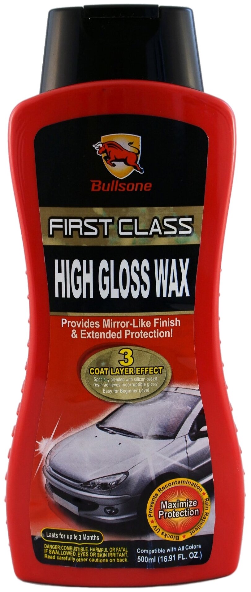 Полироль защитная с эффектом жидкого стекла 3-слойное покрытие High Gloss Wax 500мл WAX 13069900, шт