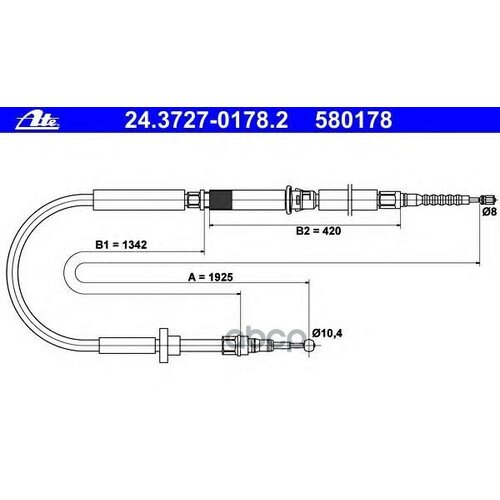 Трос Ручного Тормоза Ate арт. 24-3727-0178-2