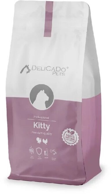 Сухой корм для котят DELICADO KITTY с индейкой и курицей 1,5кг