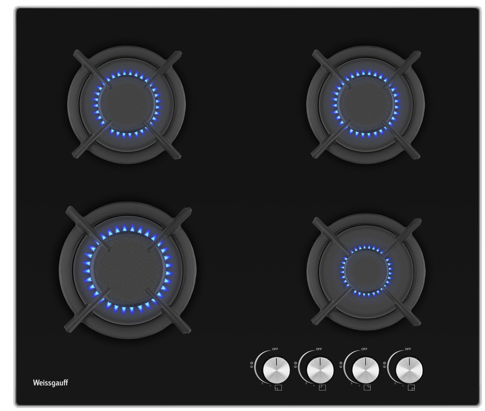 Газовая варочная панель Weissgauff HG 640 BG, черный - фотография № 2
