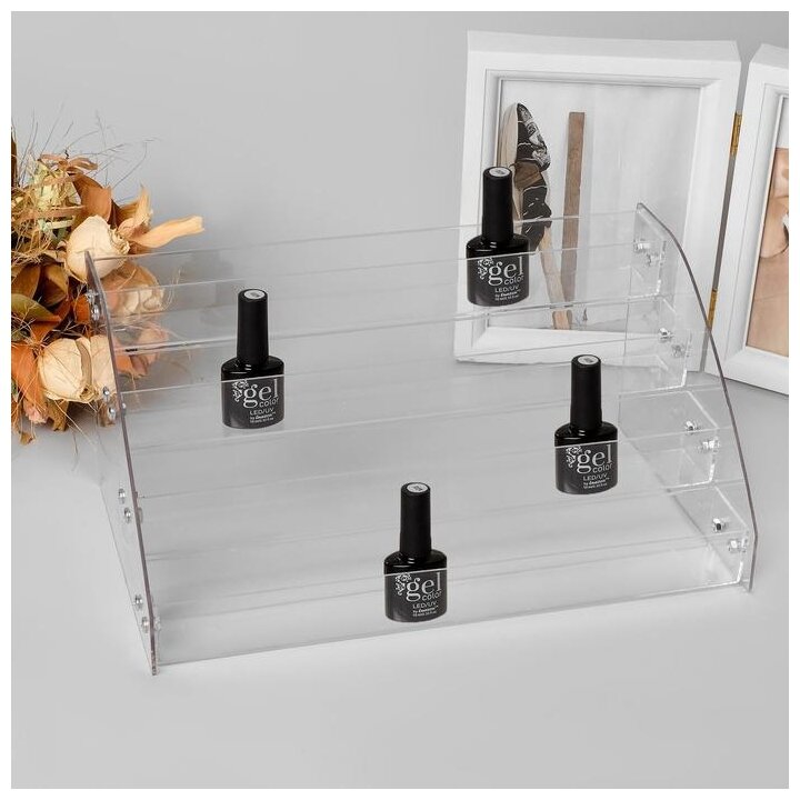 фото Подставка под лаки 4 этажа, 14,4*31,3*18,3см, оргстекло 2 мм 1694460