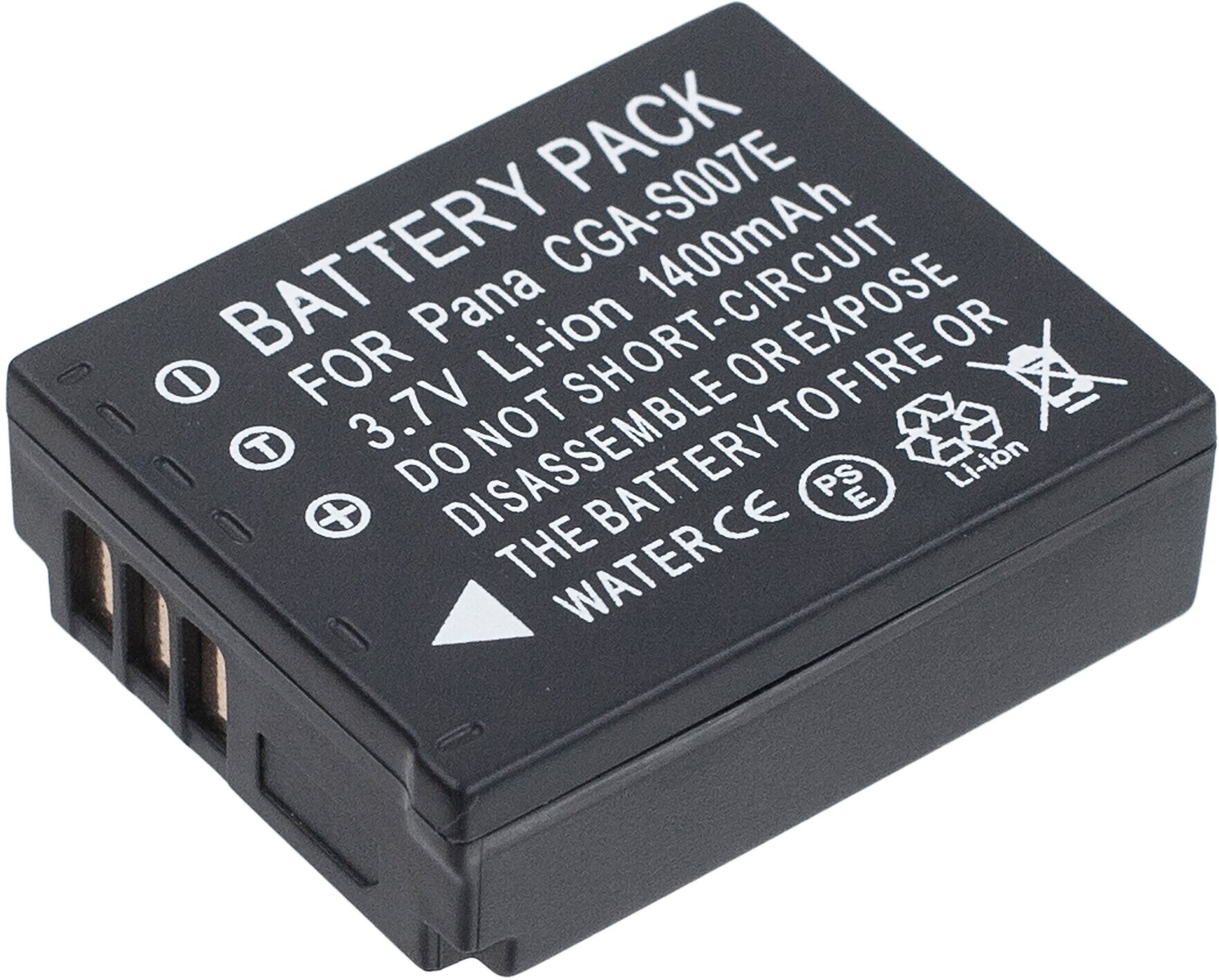Аккумулятор CGA-S007E для Panasonic Lumix DMC-TZ1 | DMC-TZ3 | DMC-TZ5 - 1400mah