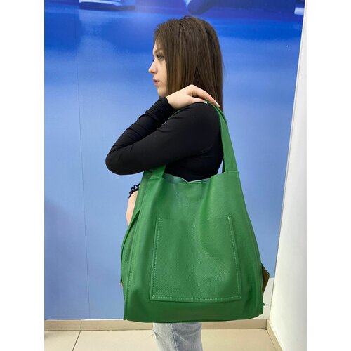 Сумка шоппер , фактура гладкая, зеленый сумка шоппер 1182 877 блу фактура гладкая синий зеленый
