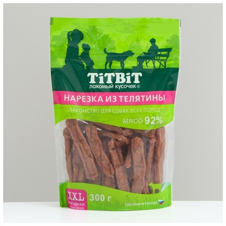 Лакомство TitBit для собак Нарезка из телятины, для всех пород, 300 г - фотография № 1
