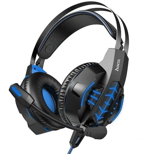 Наушники и гарнитуры Hoco Наушники Hoco W102 игровые полноразмерные микрофон USB 35мм 2 м синие 185600₽