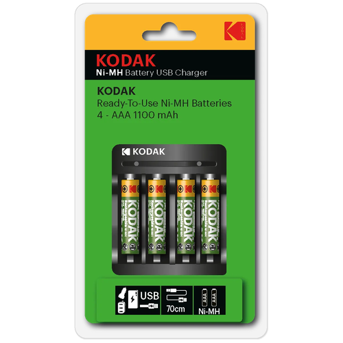     Kodak USB Overnight charger with 4 x 1100 mAh [K4AA/AAA]