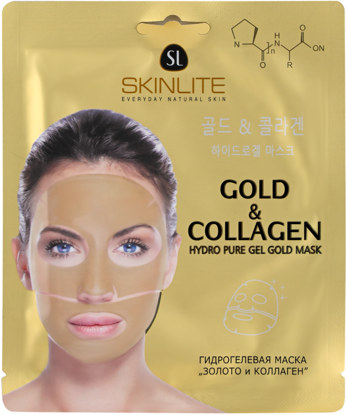 Гидрогелевая маска для лица Skinlite золото & коллаген, 1 шт