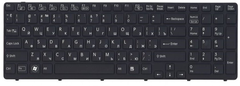 Клавиатура SVE1511V1R черная с подсветкой