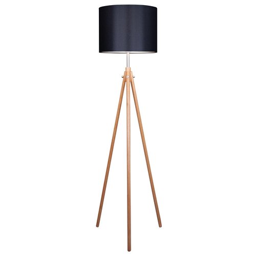 Торшер деревянный на треноге с абажуром ZENN F 1600 TREO черный