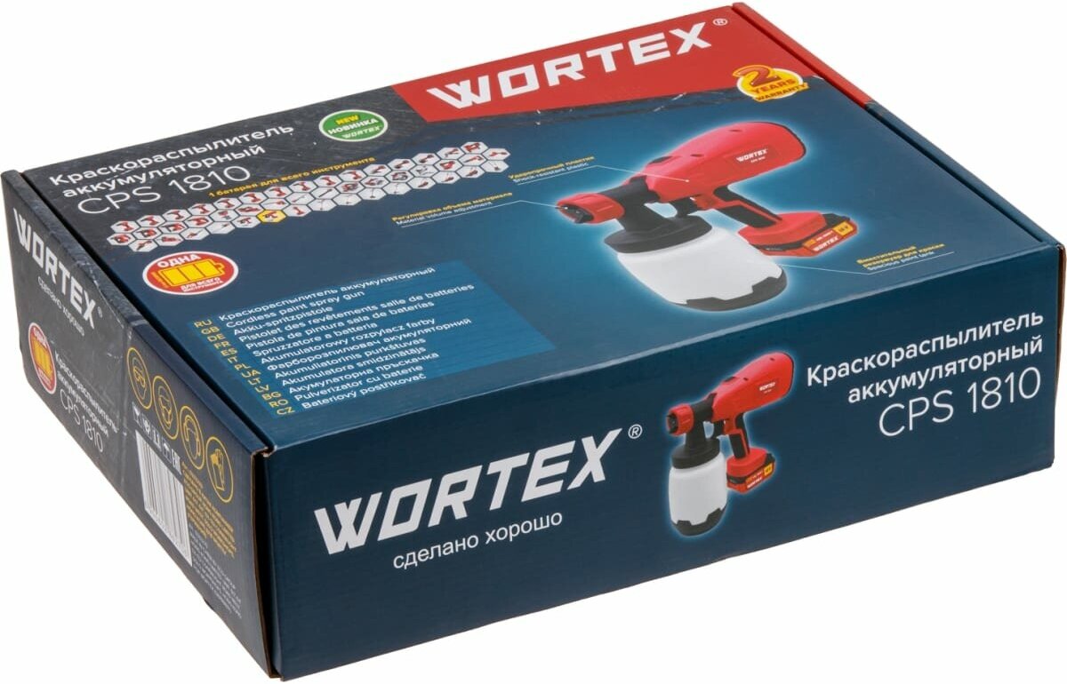 Краскораспылитель аккумуляторный WORTEX CPS 1810 ALL1 (0333270) - фотография № 6