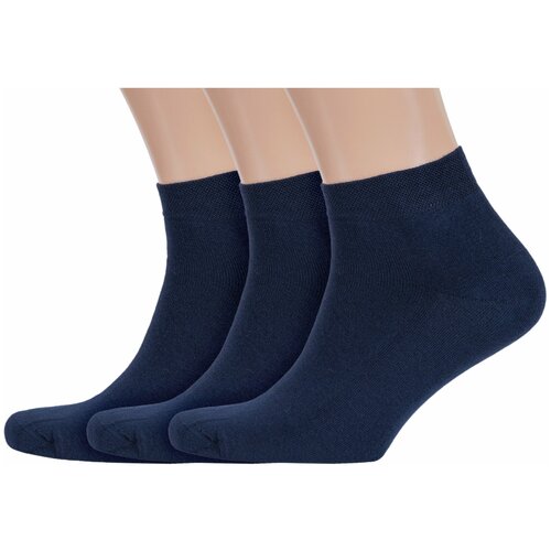 Комплект из 3 пар мужских махровых носков RuSocks (Орудьевский трикотаж) темно-синие, размер 27-29 (42-45)