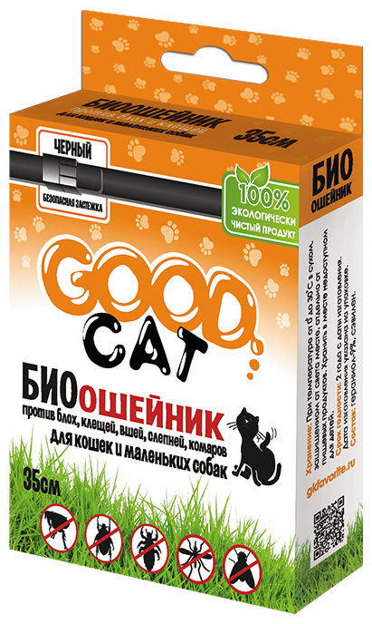 GOOD Cat ошейник от блох и клещей антипаразитарный для кошек и собак от 2 мес 1 шт. в уп.
