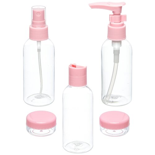 фото Набор дорожных емкостей 5 предмета "розовый", 90 мл 18х4,5х15,5 см el casa