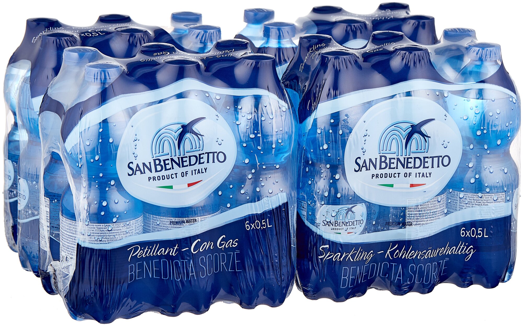 Вода минеральная San Benedetto (Сан Бенедетто) 0,5 л х 24 бутылки газ, пэт - фотография № 5