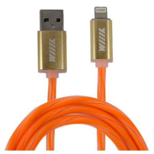 Кабель WIIIX USB - Lightning (CBL710-U8-10), 1 м, оранжевый кабель переходник светящийся wiiix usb микроusb синий 1 м wiiix арт cbl710 umu 10bu