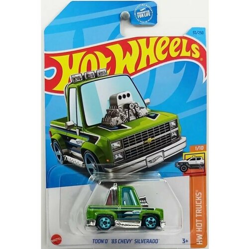 Машинка детская Hot Wheels игрушка коллекционная 1:64 TOON'D 83 CHEVY SILVERADO детская машинка 1 64 hot wheels редкая модель 83 chevy silverado из серии hw art cars