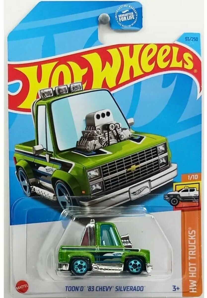 Машинка Hot Wheels коллекционная (оригинал) TOON'D 83 CHEVY SILVERADO зеленый HKH98