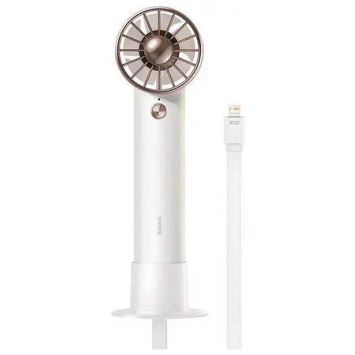 Портативный мини-вентилятор Baseus Flyer Turbine Handheld Fan High Capacity (4000mAh) iP Output Line белый
