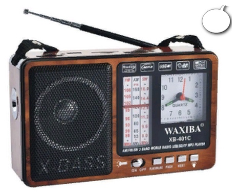 Радиоприемник Waxiba XB-401C фонарик часы