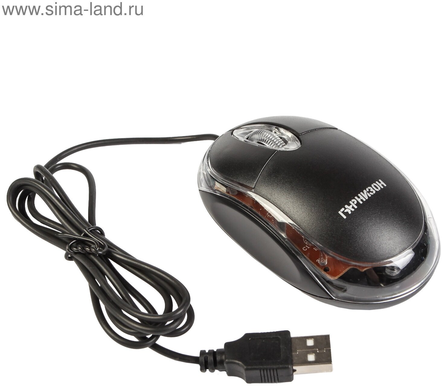 Мышь GM-100, проводная, оптическая, 1000 dpi, USB, чёрная