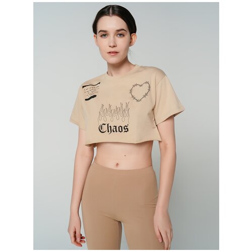 фото Футболка с кор.рукавом твое 80679 размер s, светло-бежевый, women